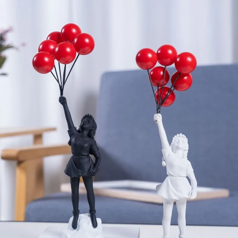 Interior Design Home Decor - Resin Banksy Figurines for Interior Flower
