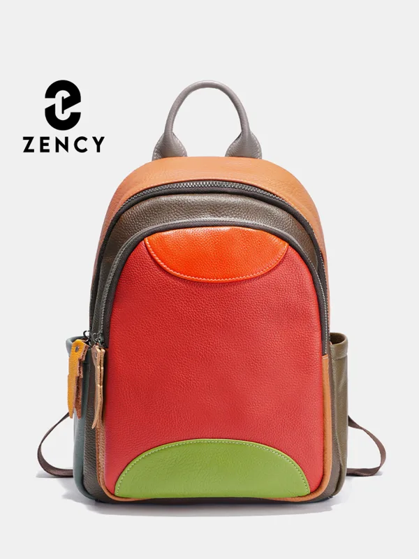 Interior Design Women - Zency Fashionable Colorful Genuine Leather Patchwork