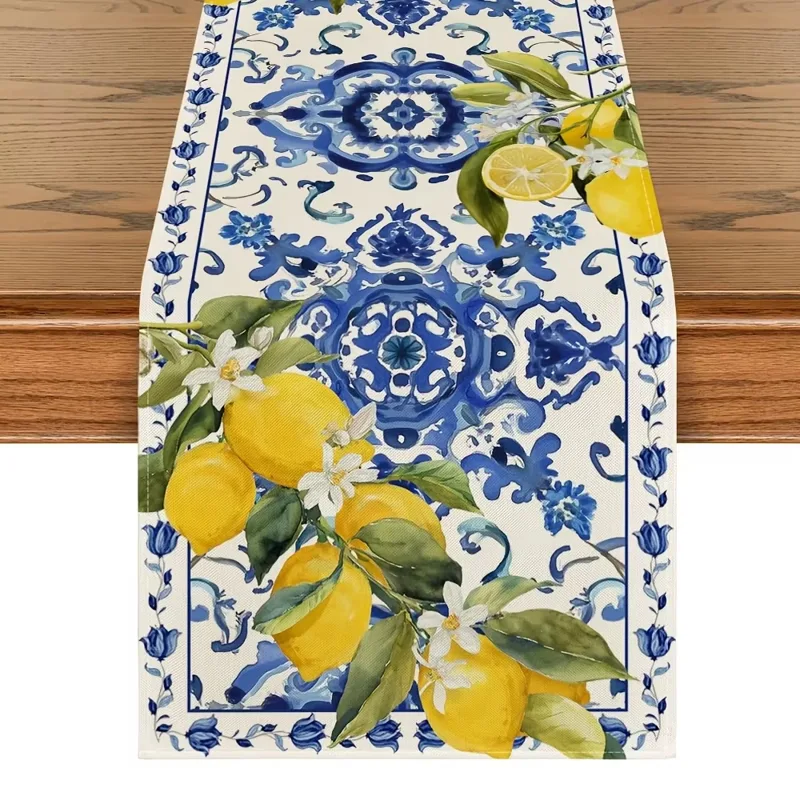 Interior Design Years - 1pc Table Runner Printed With Lemon