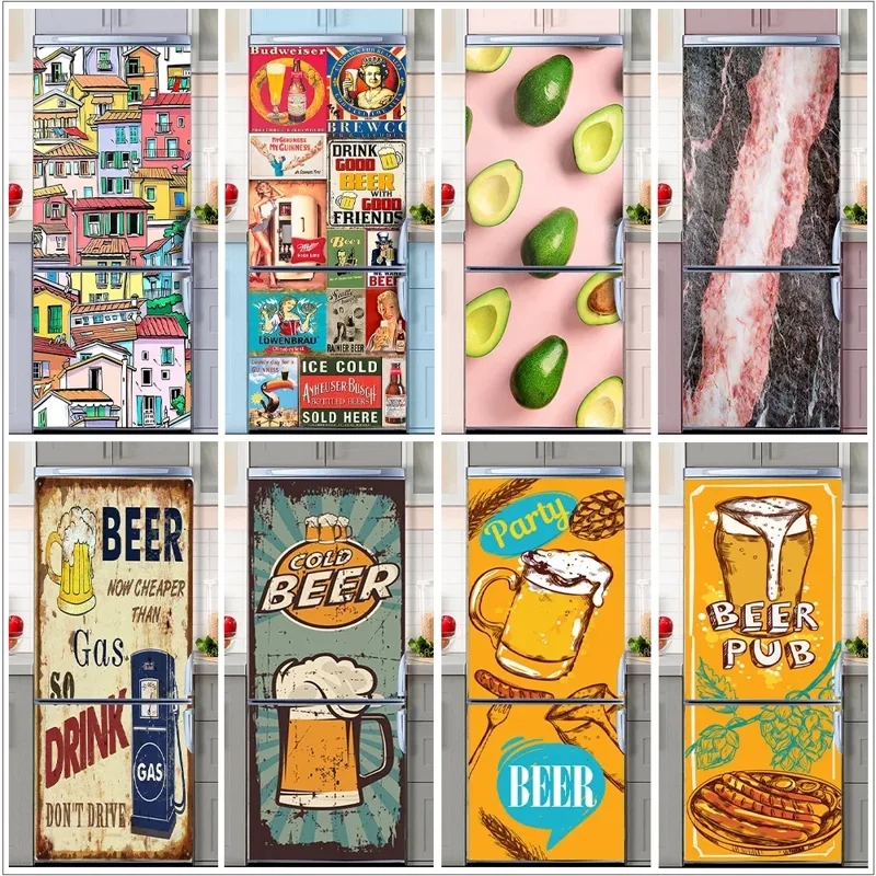 Interior Design Home - Retro Graffiti Fridge Door Mural Sticker
