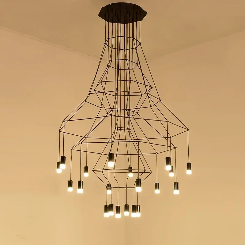 Interior Design Hall - Modern Creative Staircase Led Chandelier Acrylic