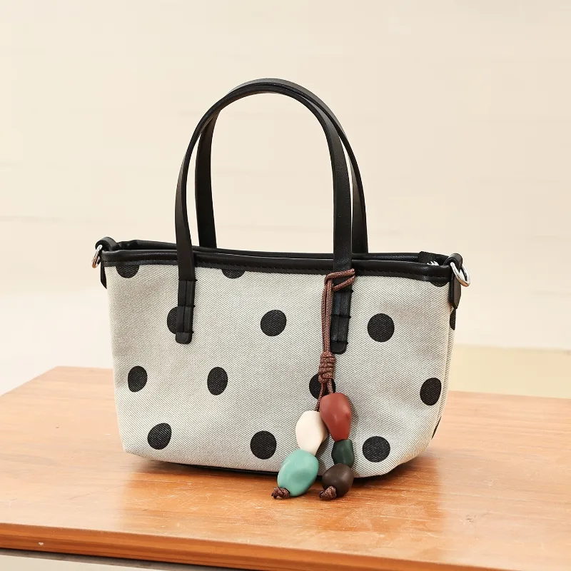 Interior Design Trends 2026 - Women's Canvas Polka Dot Small Hanbag