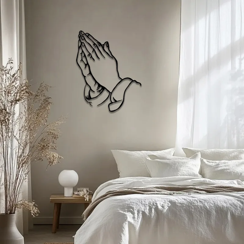 Interior Design Years - 1Pc Wrought Iron Wall Decor, Praying