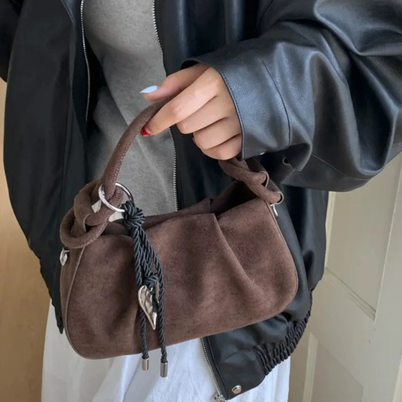 Interior Design Trends 2026 - Small Suede Fashion Leather Shoulder Bags