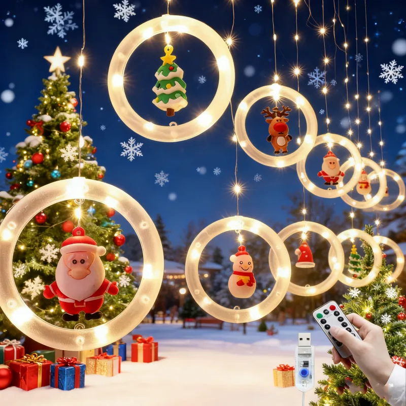 Interior Design Home Decor - LED Santa Claus Curtain Light Christmas