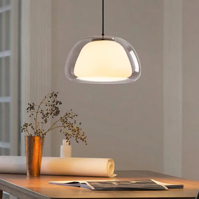 Interior Design Hall - Danish Designer Restaurant Glass Chandelier Simple
