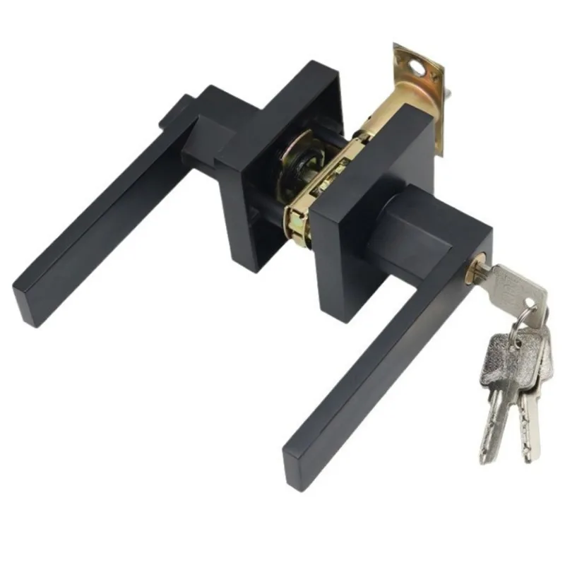 Interior Design Home - Privacy Door Lock Black Lever Handle