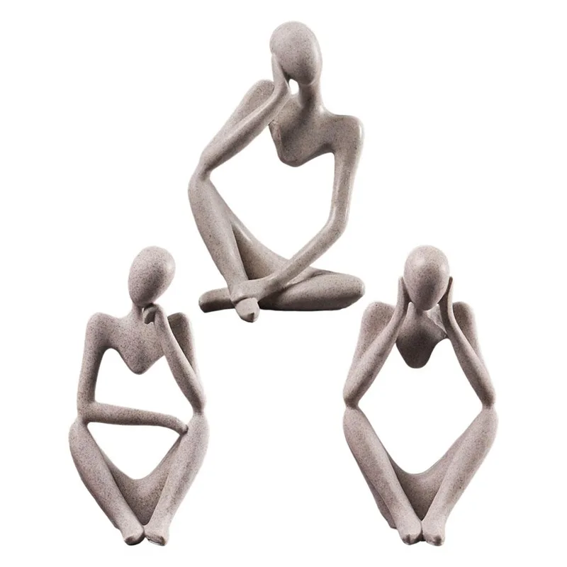 Interior Design Home Decor - Nordic Abstract Thinker Statue Resin Figurine