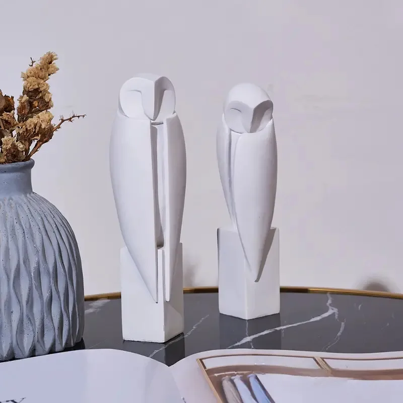 Interior Design Home Decor - Minimalist Owll Statue Sculpture Animal Decorative