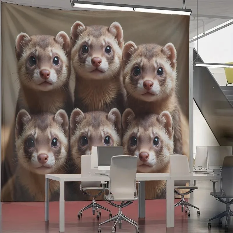 Cute Ferret Group Tapestry Wal - Interior Design Home Decor recension och pris