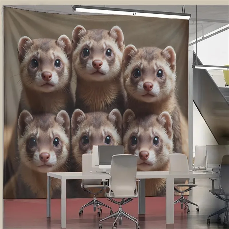 Cute Ferret Group Tapestry Wal - Interior Design Home Decor recension och pris