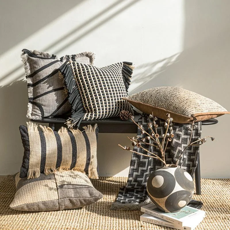 Premium Thick Woven Cushion Co - Textured Throw Natural recension och pris