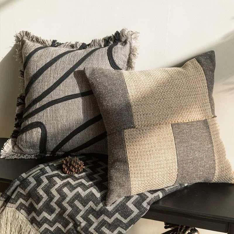 Premium Thick Woven Cushion Co - Textured Throw Natural recension och pris