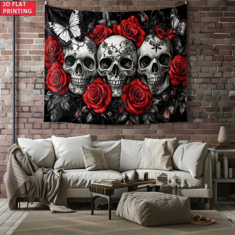 unframed Skull and Roses Gothi - Interior Design Home Decor recension och pris