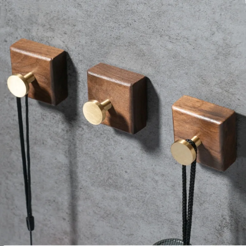 2/1pcs Walnut Wood Brass Hook  - Interior Design Home recension och pris