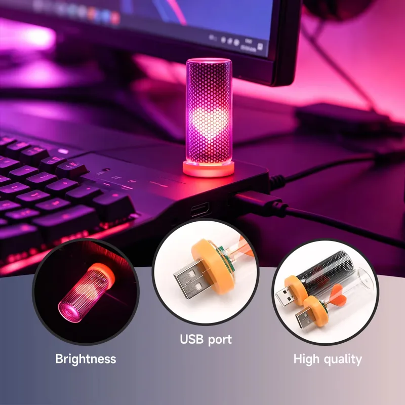 New USB Heart Car Ambient Mood - Interior Design Home Decor recension och pris