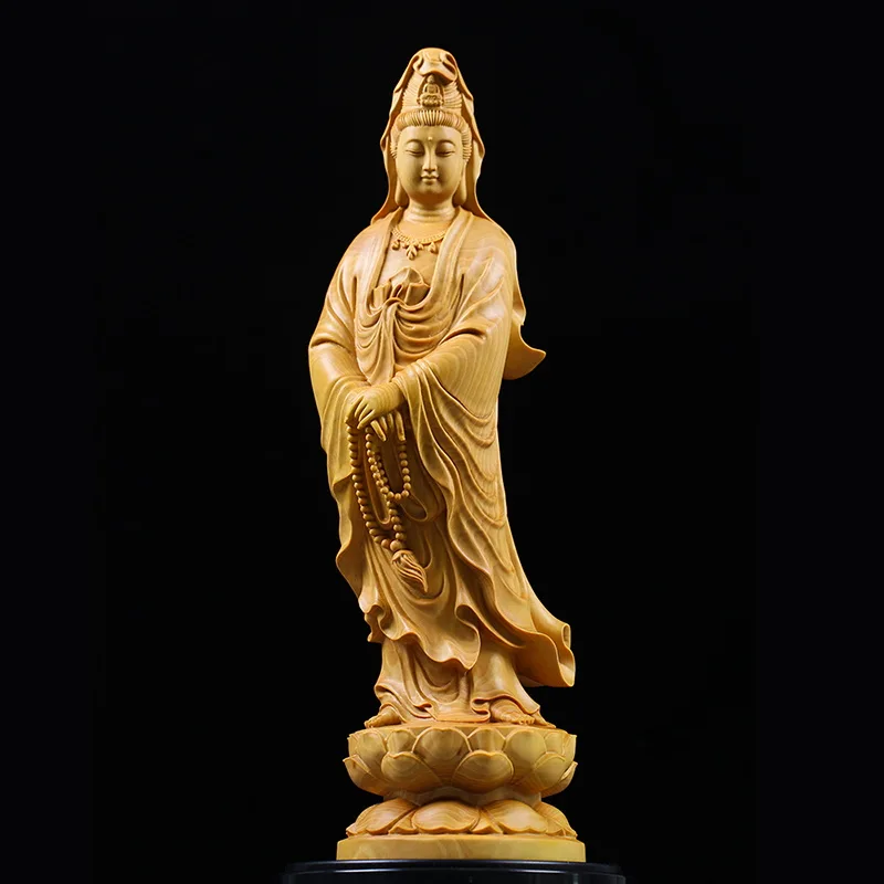 Natural Cypress Guanyin  Buddh - Interior Design Home Decor recension och pris